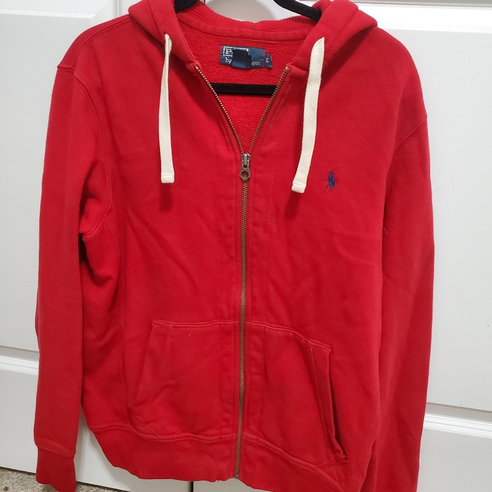 Red zip up hoodie